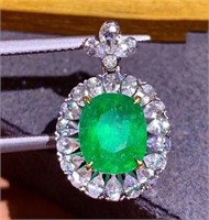 3.2ct Colombian Emerald Pendant, 18k gold