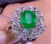 1.54ct Natural Emerald Ring, 18k gold