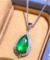 2.42ct Natural Emerald Pendant, 18k gold