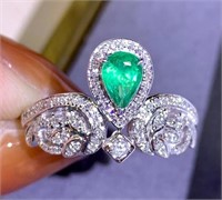 0.31ct Emerald Ring, 18k gold