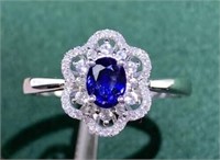 0.45ct Natural Sapphire Ring, 18k Yellow Gold
