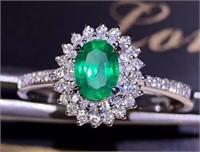 0.5ct Natural Emerald Ring in 18k Yellow Gold