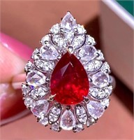 2.31ct Natural Pigeon Blood Ruby Ring, 18k gold
