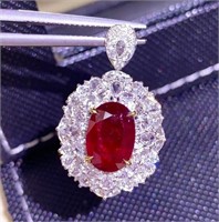 3.21ct Natural Pigeon Blood Ruby Ring, 18k gold