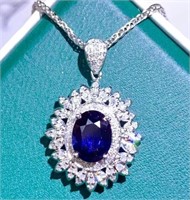 1.3ct Natural Sapphire Pendant, 18k gold