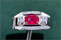 0.62ct Natural Mozambique Ruby Ring, 18k gold