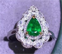 0.65ct Natural Emerald Ring, 18k gold