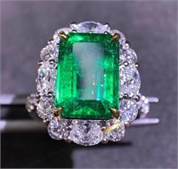 4.82ct Natural Emerald Ring, 18k gold