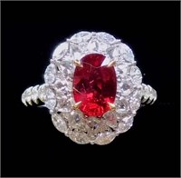 2.05ct Natural Pigeon Blood Ruby Pendant, 18k gold