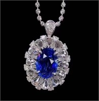 3.52ct Natural Sapphire Pendant in 18k Yellow Gold