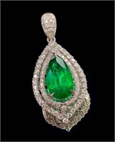 1.87ct Natural Emerald Pendant, 18k gold
