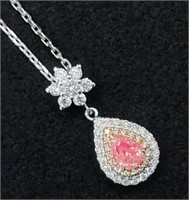 0.24ct Natural Pink Diamond Necklace, 18k gold