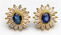 Sapphire Earrings 925 Silver