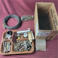 Box Lot of Nails, Wire, Misc Hardware, Sander etc