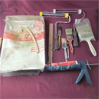 Painting Supplies and Caulk Gun
