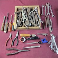 Box Lot of Hand Tools - Wrenchs, Nut Drives,