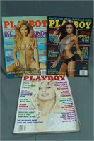 3 Assorted Playboy Magazines