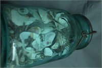 Bicentennial Ball Mason Jar filled with Sea Shells