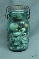 Bicentennial Ball Mason Jar filled with Sea Shells