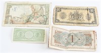 Lot of Four Netherlands, France, Italy Currency