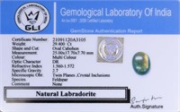 29.40ct Oval Cut Natural Labradorite GLI