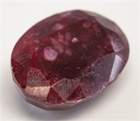 62.40ct Oval Cut Red Natural Ruby GLI