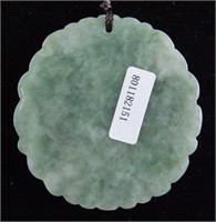 Chinese Jadeite Carved Pendant with Certificate