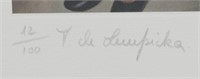 Polish Linocut Signed T. de Lempicka 12/100