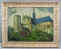 Oil on Board Framed Notre Dame