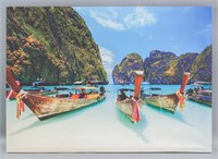 Print on Canvas Landscape Sea and Boats