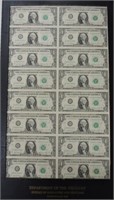Page of 16 uncut 1981 $1 FRN