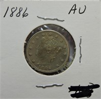 1886 Liberty nickel AU