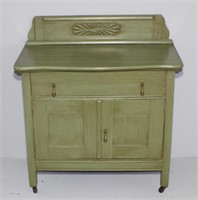 painted antique solid oak washstand