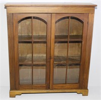 antique hand made arch door bookcase cabinet