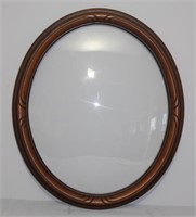 large antique mahogany picure frame w convex glass