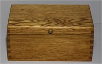 handcrafted dovetailed oak musical box