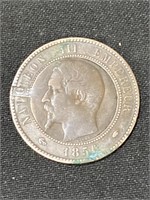 1856 French Trench Art Photo Coin with door