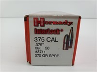 Hornady Interlock .375 Cal 270 Gr. Bullets