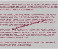 PLEASE READ ALL NOTES, DETAILS & INSTRUCTIONS