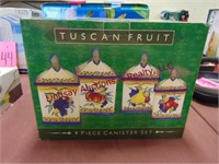 Tuscan Fruit 4 piece cannister set, NIB