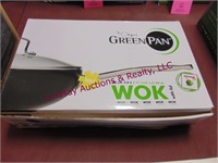 The original Green Pan, Wok with lid,
