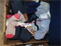 Box with approx 25 plus new socks, 10-13 size