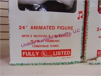 NIB 2- 24" Animated Santa and Mrs Clause