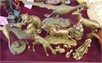 13 pieces of brass figurines