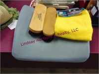 Lumbar support pillow and shoe polish