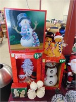 3-NIB lighted snowman and other Christmas Decor