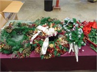1 large group of Christmas Wreaths, pine cones