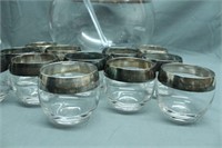 Vintage Heavy Silver Plated Rim, Punch Bowl Set