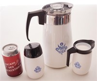 Cafetière 9 tasses, crémier et sucrier Corning