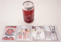 4 cartes de hockey de collection,